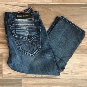 Size 28 Rock Revival Jen Capris Dark Wash Women’s